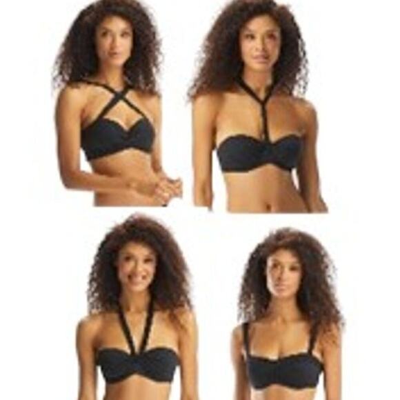 NWOT Coco Reef Black Five Way Bra Sized Underwire Bikini Top (32/34 DD) - Picture 2 of 16